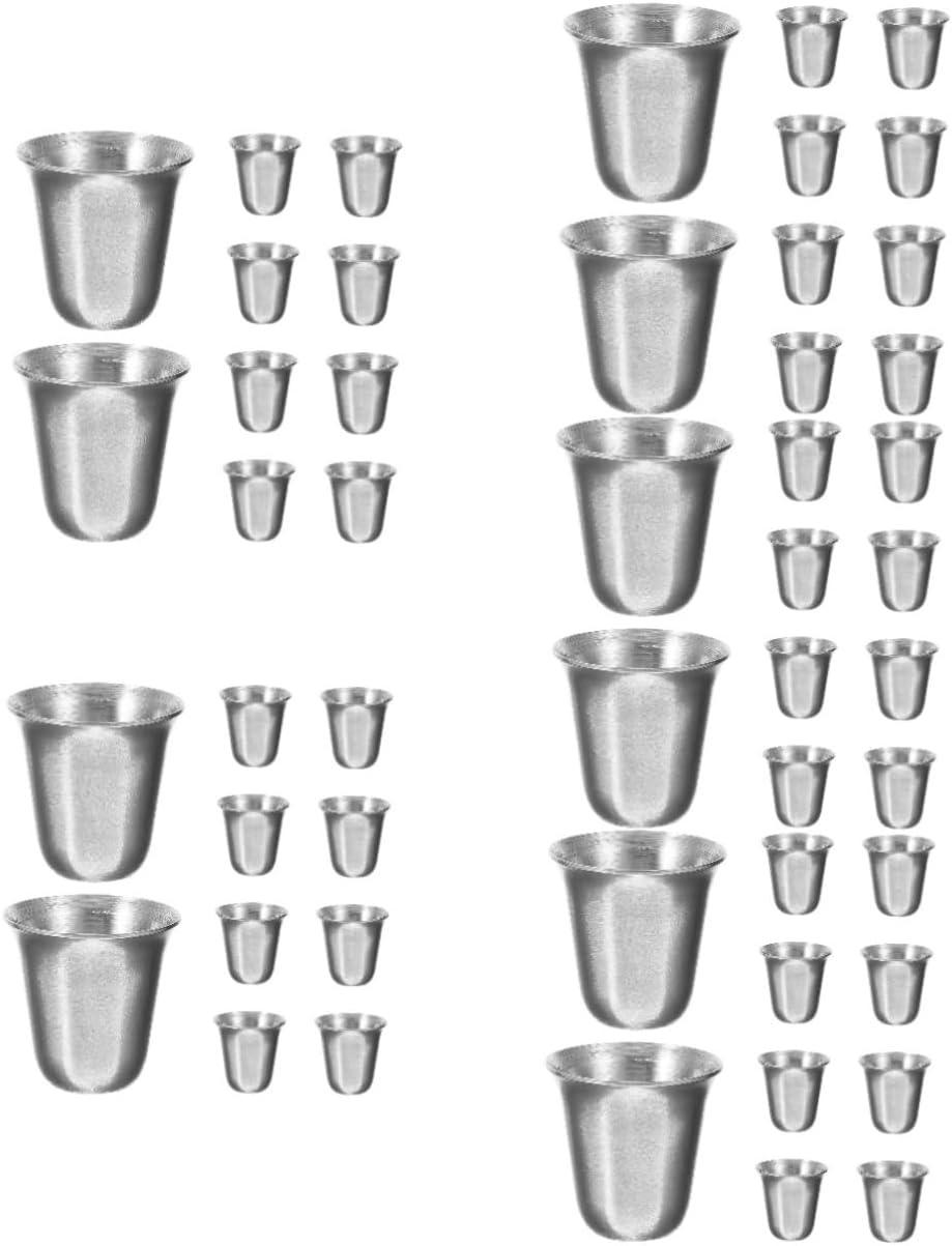 5sets Stainless Steel Religious Cup Set Church Communion Supplies Metal Communion Cups Bulk 10pcs*5