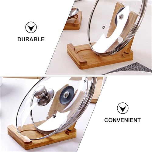 Miniatura 5 de BESTonZON Organizador de tapa de olla y cuchara, soporte plegable para tapa de olla, soporte para tapa de encimera, estante de gabinete para tabla