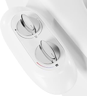 Bidé ultrafino 3 en 1, boquillas dobles autolimpiables para lavado posterior y femenino, presión ajustable de agua caliente/fría, fácil de instalar (blanco)