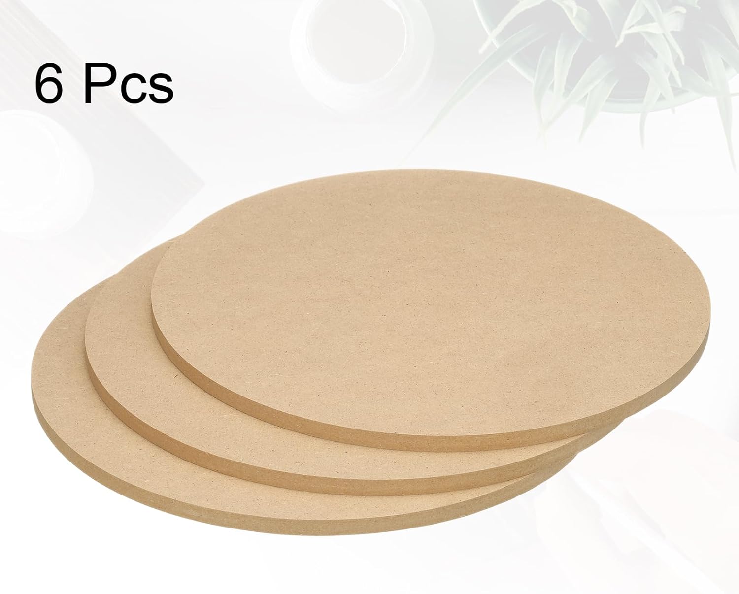 HARFINGTON 6pcs 10 Inch Wood Circles for Crafts, 0.31 Inch Thick Unfinished Blank Wooden Rounds Slice Wooden Cutouts for Wall Hangers, Door Hangers, Sign, Painting, Christmas Decor