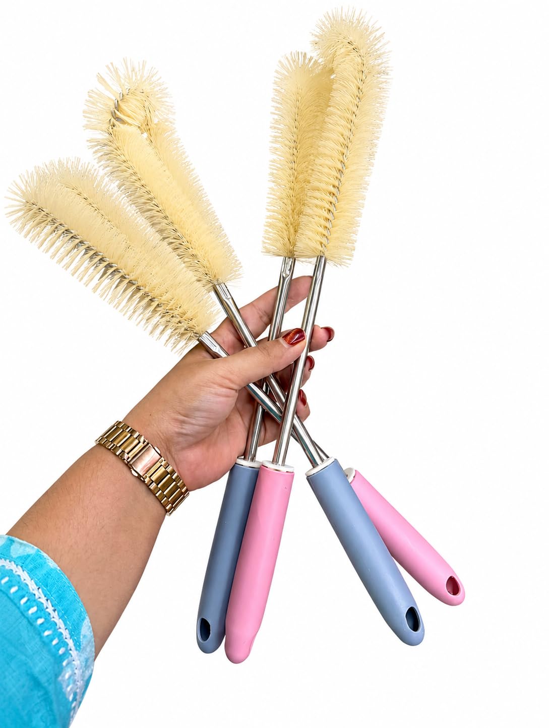 Extra Long Bottle Cleaning Brush – 16” Nylon Bristles x 2.17” Wide, Flexible Scrub Brush for Water Bottles, Vases, Decanters & Carafes, (Pack of 1)-image-8