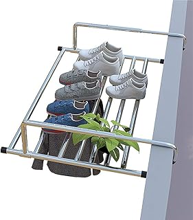 AKOZLIN ベランダ用物干し バスタオルハンガー 幅(62-106)伸縮可能 洗濯物干し タオルハンガー 引っ掛けタイプ タオル掛け 置き棚 窓枠物干し 靴干しハンガー 物干し 折りたたみ可能 組み立て不要 ステンレス製 ラクラク干せる 梅雨対策 下着/靴下/ブラウス コンパクト 省スペース 奥行42×高さ18cm