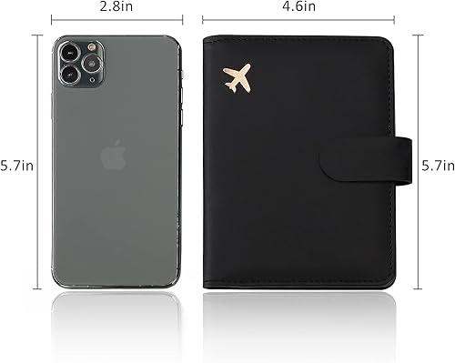 Miniatura 6 de Melsbrinna Funda de cuero prémium para pasaporte, impermeable, con bloqueo RFID, cartera de viaje con soporte para bolígrafo, bonito libro