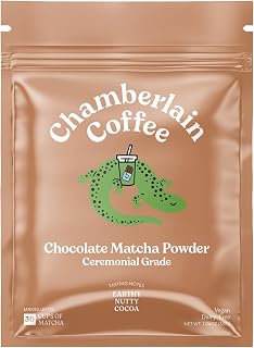 Chamberlain Coffee Chocolate Matcha - Ceremonial Grade Matcha Powder with Rich Cocoa, Vegan Japanese Gluten-Free Organic Green Tea Powder for Hot and Iced Drinks - 1.06 Oz Pouch