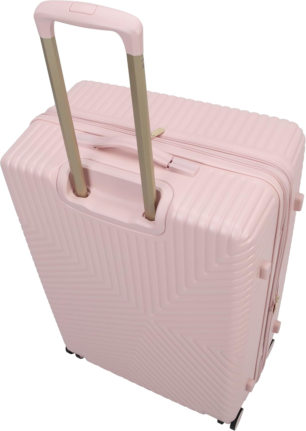 Jessica Simpson Abilene 2-Piece Set (20" & 28") Expandable 8-Wheel Spinner Large Checked Luggage Suitcase, Peachy Keen