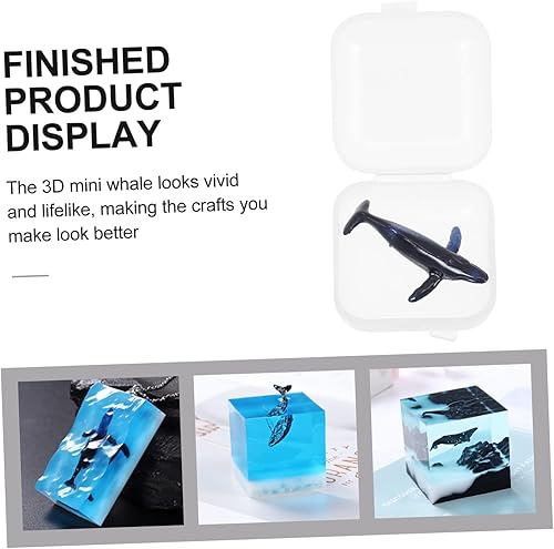 Miniatura 3 de 5 piezas de ballena con epoxi blanco epoxi oceánico joyería miniatura resina transparente molde de resina ballena relleno moldes de silicona para