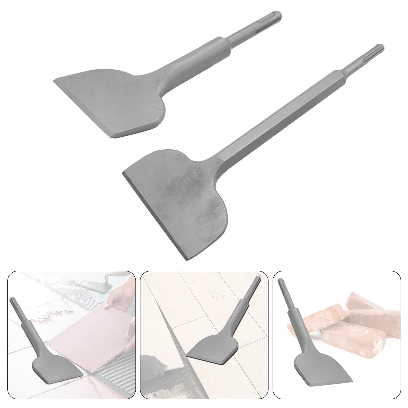 2Pcs Electric Hammer Drill Chisels Tile Removal Tool Wide Bent Tile Chisels For Tiles Old Plasters Wall Concrete Enduring