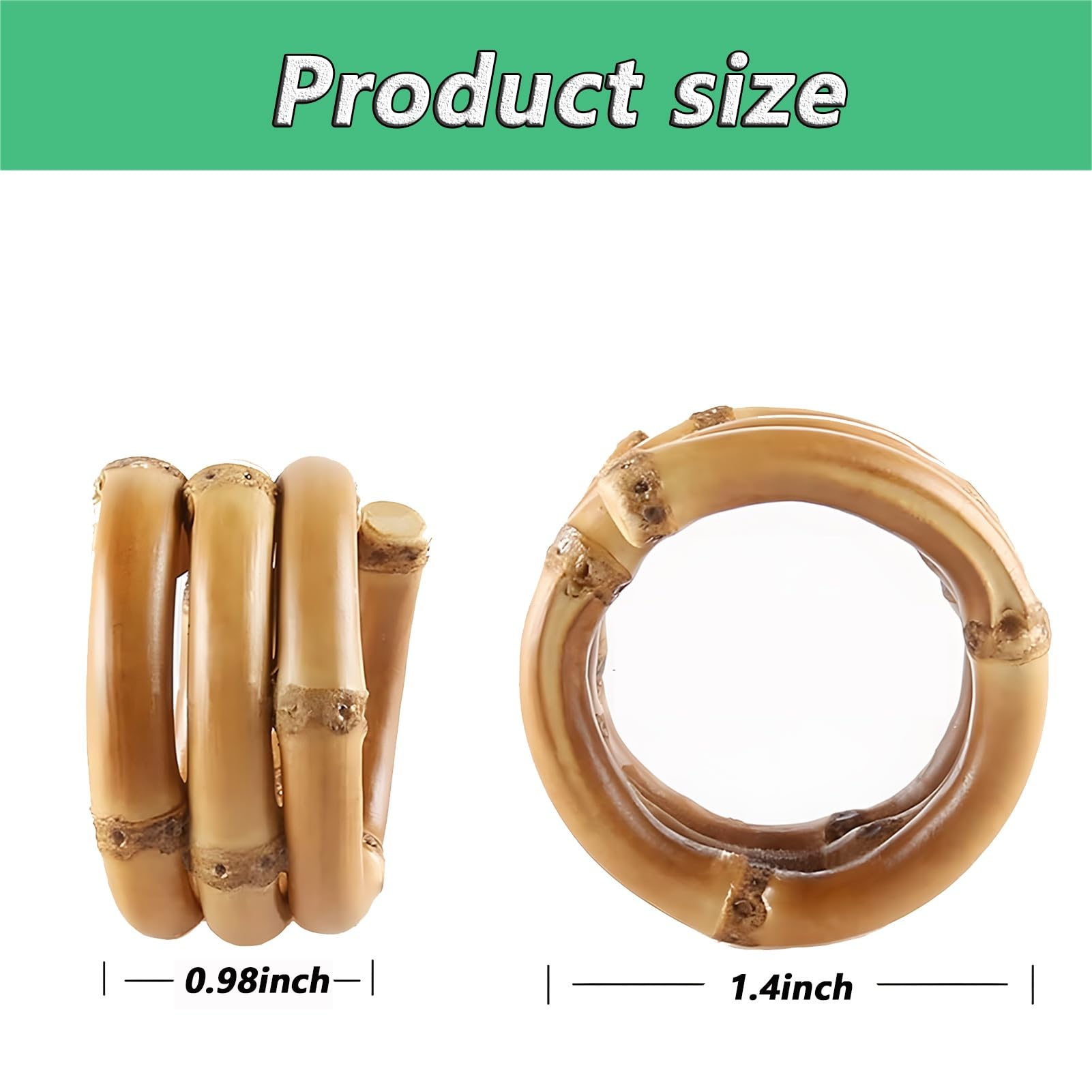 Lot de 100 Ronds de Serviette en Bambou Faits Main, décorations de Table rustiques, pour Anniversaire, Noël, Thanksgiving et Mariage.