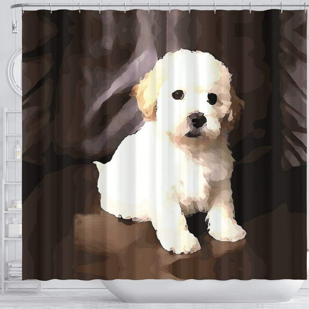 Shih-Poo Dog Print Shower Curtain