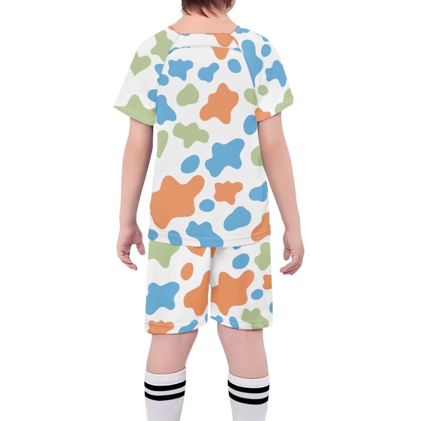 ORGYPET Youth Soccer Jersey Children's 2024 Trendy Football Suit Relaxed Simple Fit Youth Soccer Jerseys Boys Soccer Uniforms for Boys Toddler Children Teenagers, Colorful Cow Print, XS