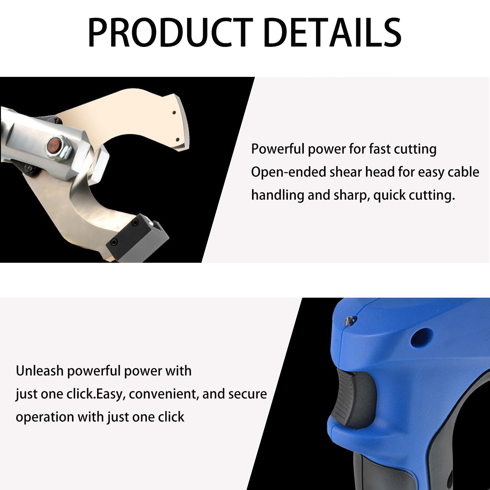 Cutter Eléctrico de Alta Precision, Tijeras Electricista Profesional con Fuerza de 150-250 KN, Alicate de Corte Electricista para Cable de 85-120 mm, Pantalla LED 85C