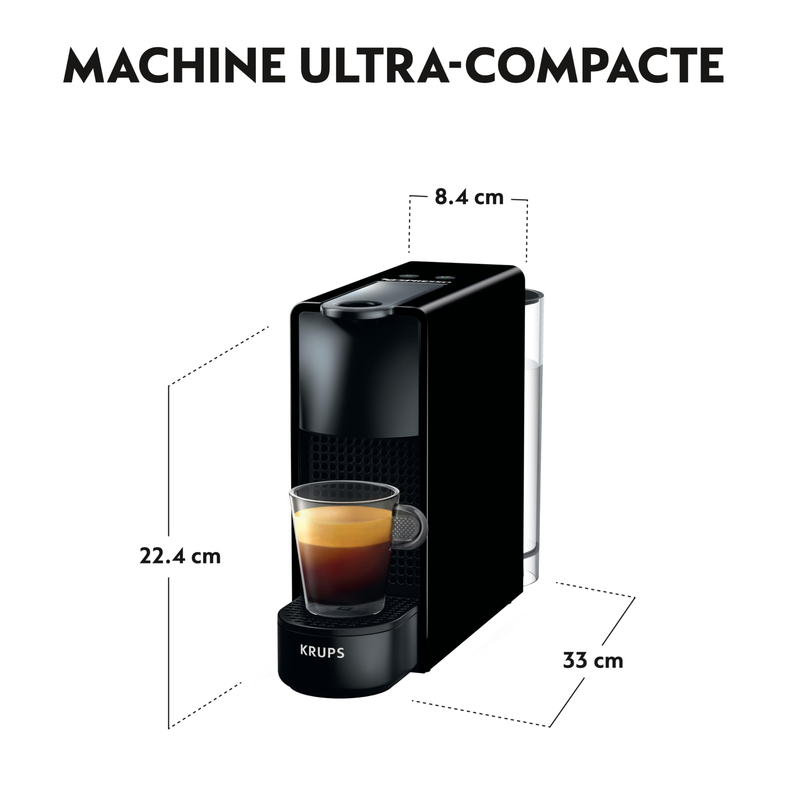 Nespresso Nespresso Krups Machine à Café Essenza Mini Noir, 19 Bars + Kit de Bienvenue, Design Compact, Expresso et Lungo, Arrêt Automatique, YY2910FD in use