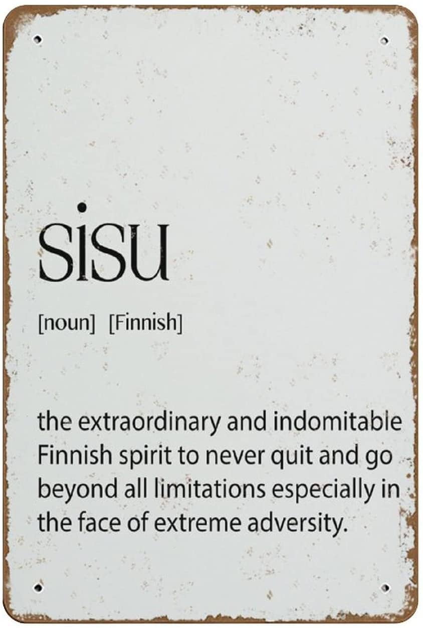 peiyeety Retro Metal Tin Sign 8x12 Inch Sisu Definition Gifts Print Poster Art Decor Wall Novelty Home Yard Plaque Decor