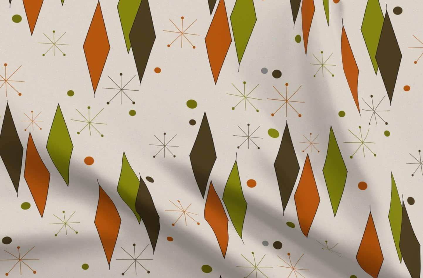 Spoonflower Fabric - Mid Century Diamonds Modern Diamond Pattern Geometric Retro Vintage Printed on Petal Signature Cotton Fabric Fat Quarter - Sewing Quilting Apparel Crafts Decor