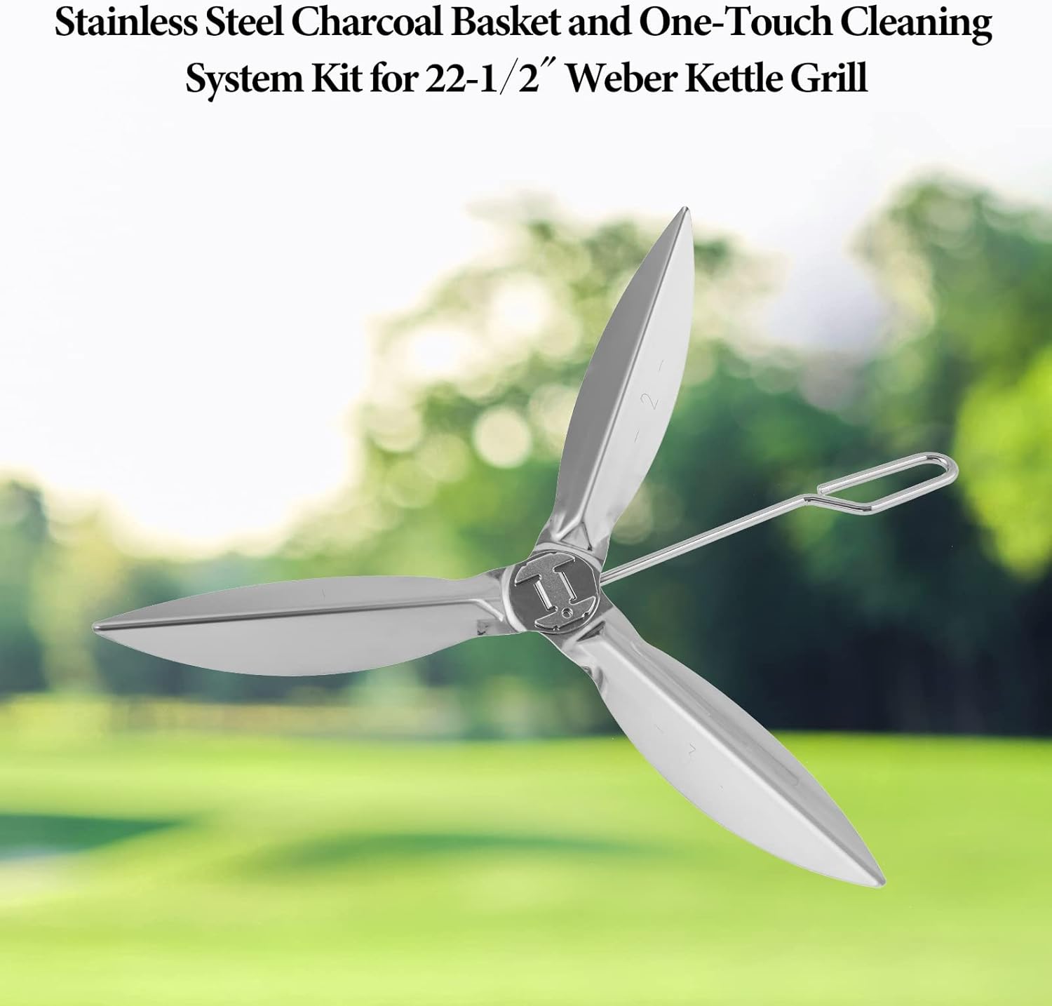 Charcoal Basket Briquet Holders/Ash Catcher and One-Touch Cleaning System Accessories for 22-1/2" Weber Kettle Grill,Replacement Parts for Weber Charcoal, Master Touch Series Grills,Stainless Steel