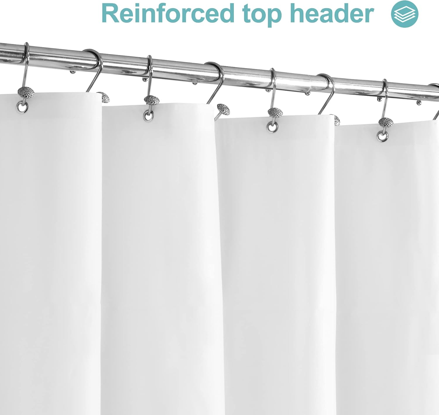 Mrs Awesome White Shower Curtain Liner with 3 Magnets, 72x72 Premium Flexible Sturdy Plastic Shower Curtain for Bathroom Lightweight & Waterproof, White