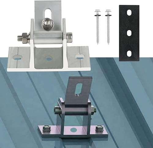 Miniatura 4 de Panel solar ajustable Soporte de montaje de inclinación Base de montaje en panel solar Soporte de techo Ángulo de inclinación 10 -60 Soporte de