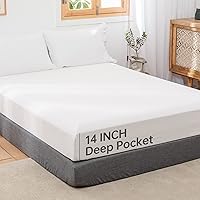 Vista 62 de Simple&Opulence Linen Fitted Sheet (1 Piece) - 14 Inch Deep Pocket Mattress Cover Natural Flax Cotton Blended Soft Breathable Bedding - Linen, Full