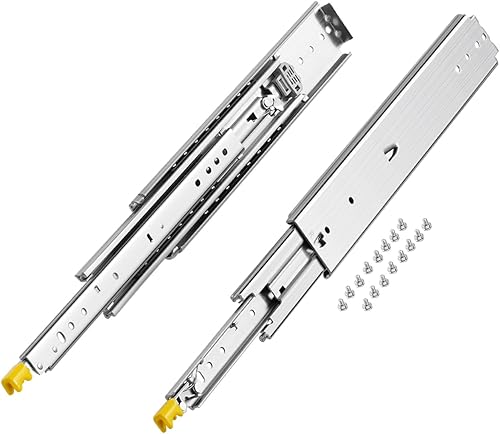 Miniatura 9 de VEVOR Diapositivas de cajón resistentes, 1 par de correderas de cajón de bloqueo de 18 pulgadas, Capacidad de carga de 500 libras, Guías de cajón