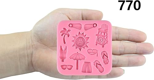 Miniatura 10 de Molde de silicona para dulces de vacaciones en la playa para decoración de pasteles, arcilla, manualidades