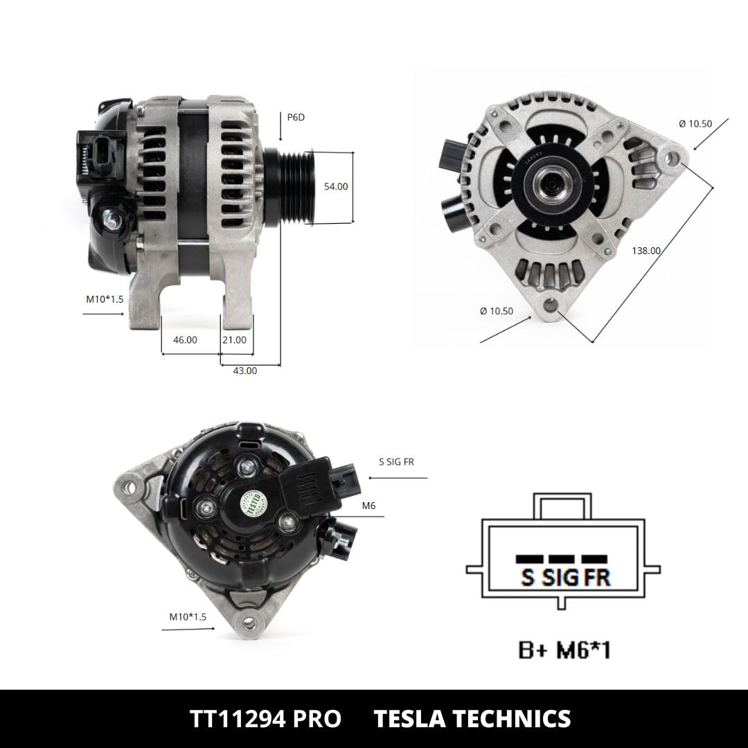 TT11294 PRO Alternateur pour voiture 12V,150 A. Compatible avec FORD, MAZDA, VОLVО. Excellent relation qualité - prix. Installation facile et garantie.