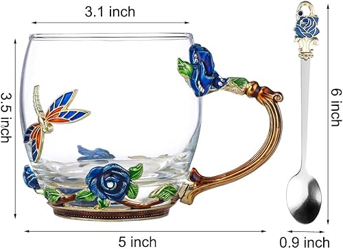 Miniatura 2 de Regalo para mamá Día de la Madre Taza de café de vidrio esmaltado Desayuno Taza de café Taza de café de vidrio taza de té, el mejor regalo de