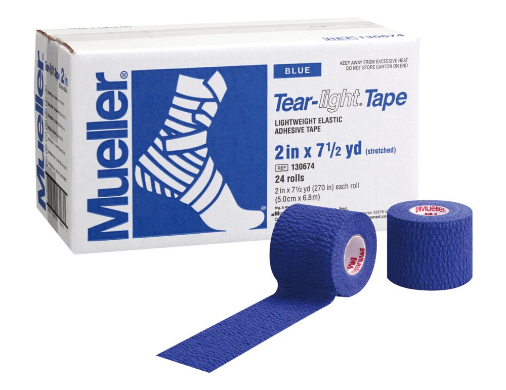 Mueller Tear-Light Tape, White, 3" x 5 yd, Case of 16 Rolls