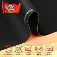 Vista 4 de LEOBRO Large Silicone Mat, 23.4” x 15.6” Black Silicone Mats for Crafts, Play Dough Mat, for Resin Molds, Clay, Paint, Arts and Crafts, Medium