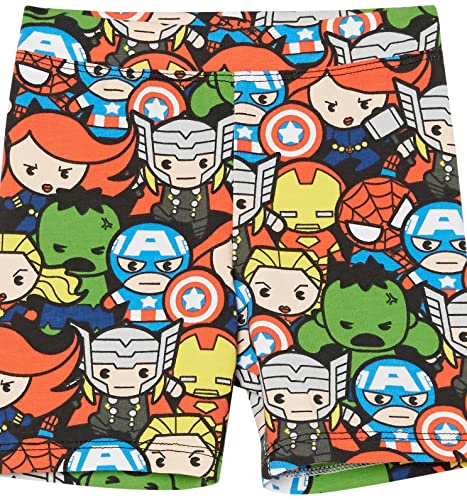 Amazon Essentials Disney | Marvel | Star Wars | Frozen | Princess Girls' Bike Shorts (Previously Spotted Zebra), Pack Of 4, Marvel Captain America, Large #TOP1