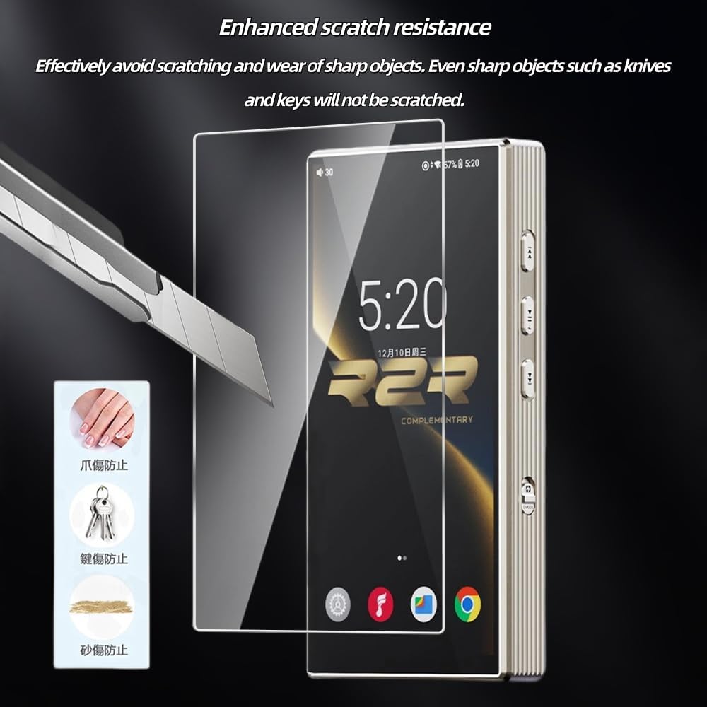 9H Premium Scratch-Proof Protective Tempered Glass Screen Protector for Fiio M33 R2R Music Player (M33 Front Glass 2pcs)
