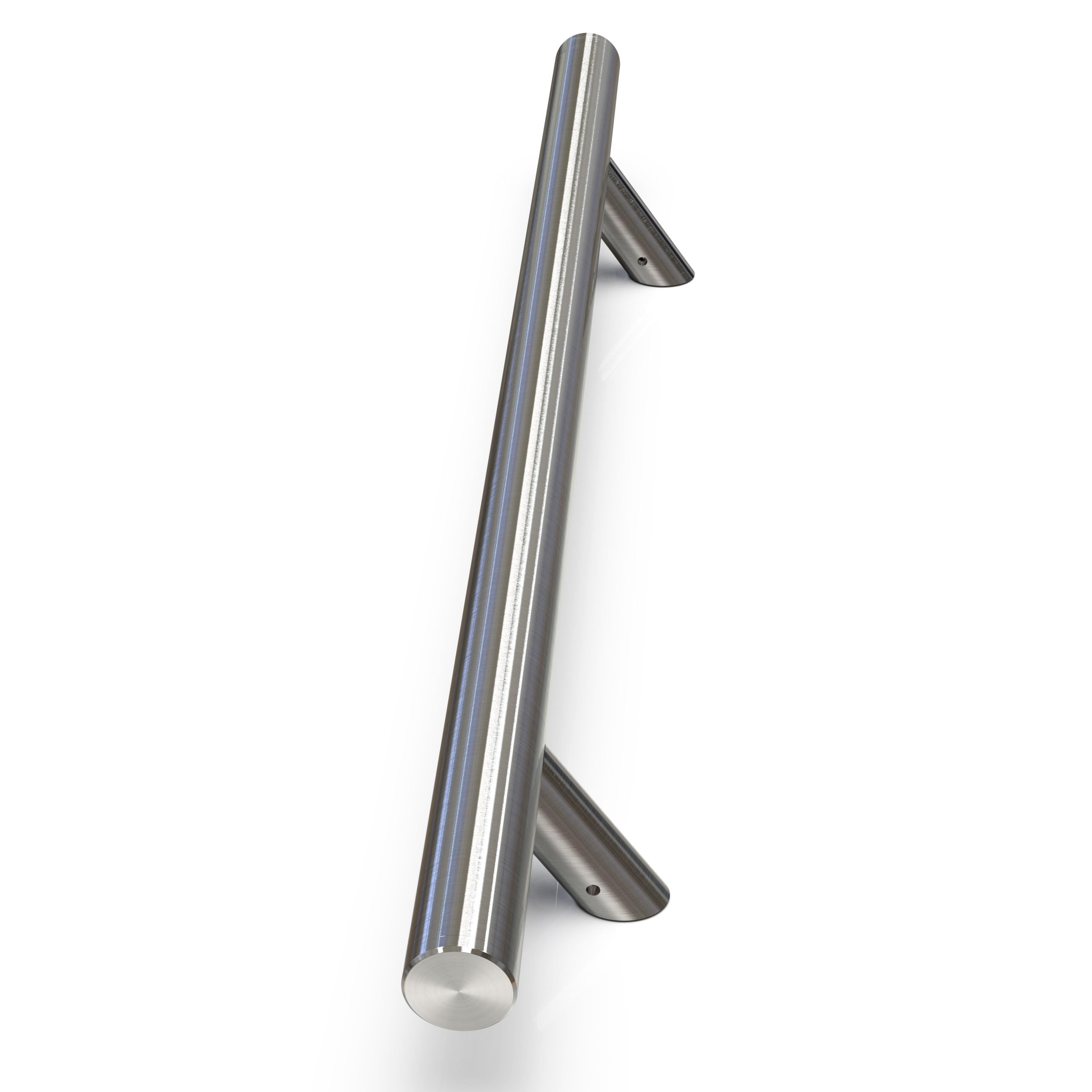 Oppali Brushed Stainless Steel 304 Entrance Door Pull Handle | Inclined at an Angle of 45° | Round T-Bar | 40cm Total Length