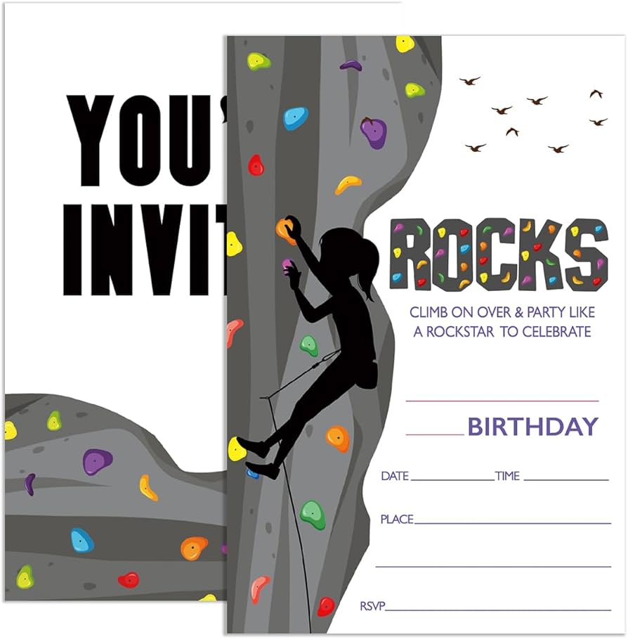 amazon-com-udnadkex-rock-climbing-birthday-invitations-girl-with-envelopes-invites-for-girls-birthday-party-rock-climbing-rock-climbing-birthday-party-invite-cards-4-x6-set-of-20-like-a-rockstar-home