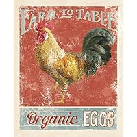 Targa in metallo con scritta Farm Fresh Eggs, in stile rétro