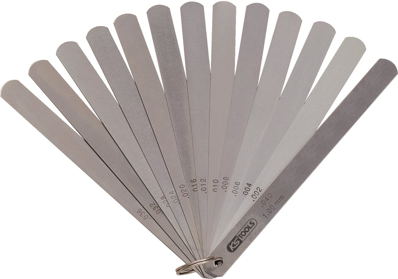 KS Tools 300.0617 Piston tolerance gauge, 8 blades, 0,05-0,5mm, 200mm, 05-0.5 Mm