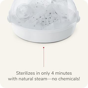 NUK Micro Express Microwave Baby Bottle and Accessory Sterilizer, a Fast & Effective Sterilization, Using Natural Steam