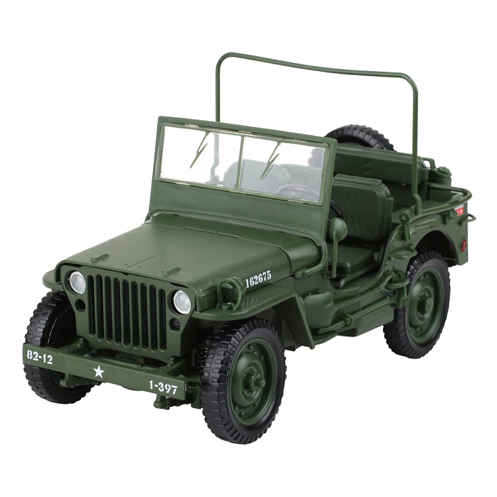 ZHANGTIANPlastic Car,685006 1/18 Military Jeep Toy Car Military Tactics Car Model Decoration and Gift for Children