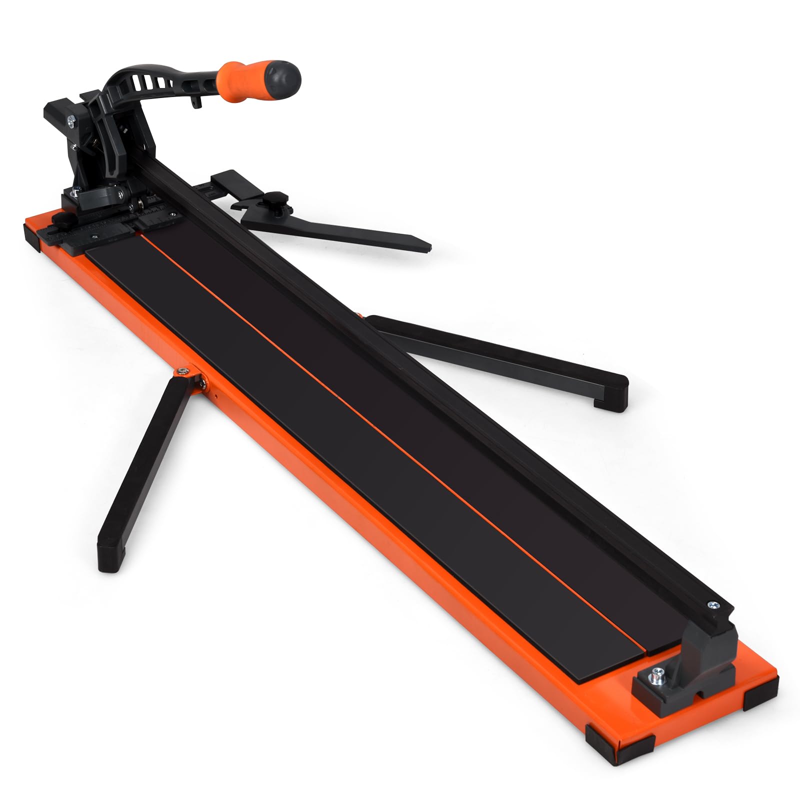 GYMAX Coupe-Carreaux Manuel pour Longeur 915mm-Épaisseur 14mm, Carrelette Professionnel avec Échelle, Angle de Coupe Réglable 0-60°, 2 Supports Latéraux, Poignée Ergonomique