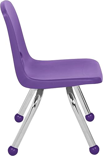 Miniatura 517 de Factory Direct Partners 10355-BL Silla escolar apilable de 10 pulgadas, asiento apilable para estudiantes con patas de acero cromado y rodamientos