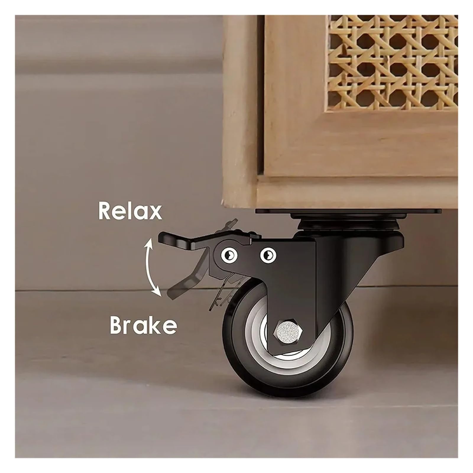 Lenkrolle, 4 Stück, 3,8 cm, robuster Stuhlwagen