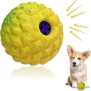 Wobble Giggle Ball 2.75in Giggle Ball for Dogs Interactive Ball Squeaky Small Dog Toy Ball Funny Giggle Sound When Shake or Roll, Dog Self Play Toy for Teeth Cleaning Training Fetching Dog Gifts
