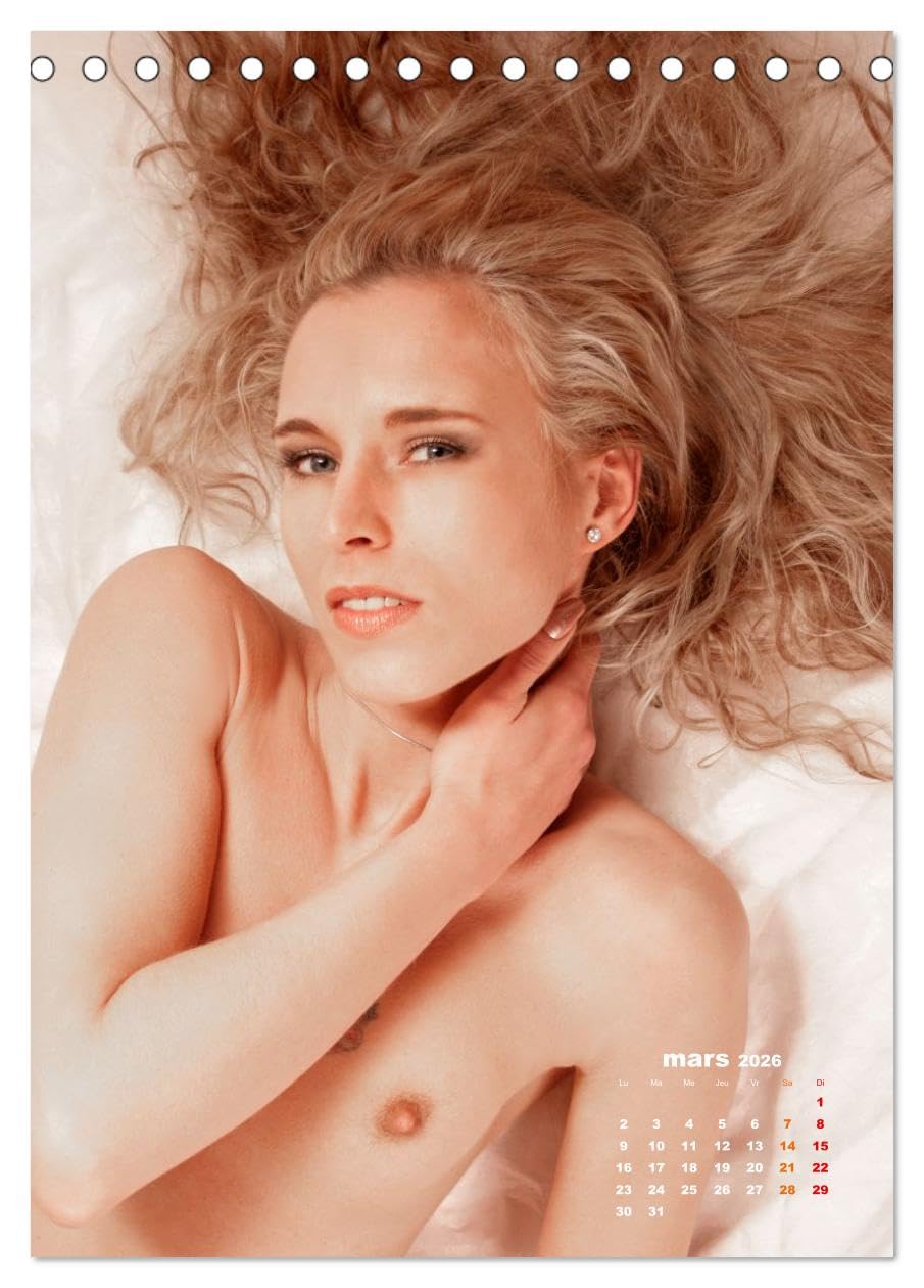 Beauté blonde nue: Calendrier de bureau 2026 - A5 horizontal