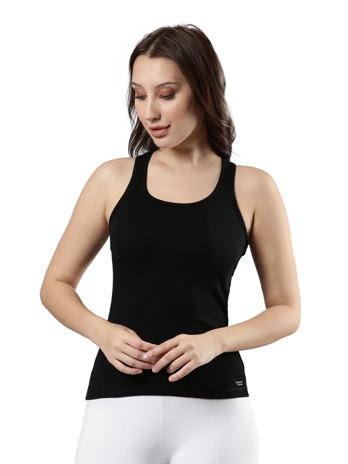 femmora Body Hugging Waist Length Camisole, Solid, Soft and Comfortable Cotton Fabric with Racer Back, for Women,Pack of 1-picture-38