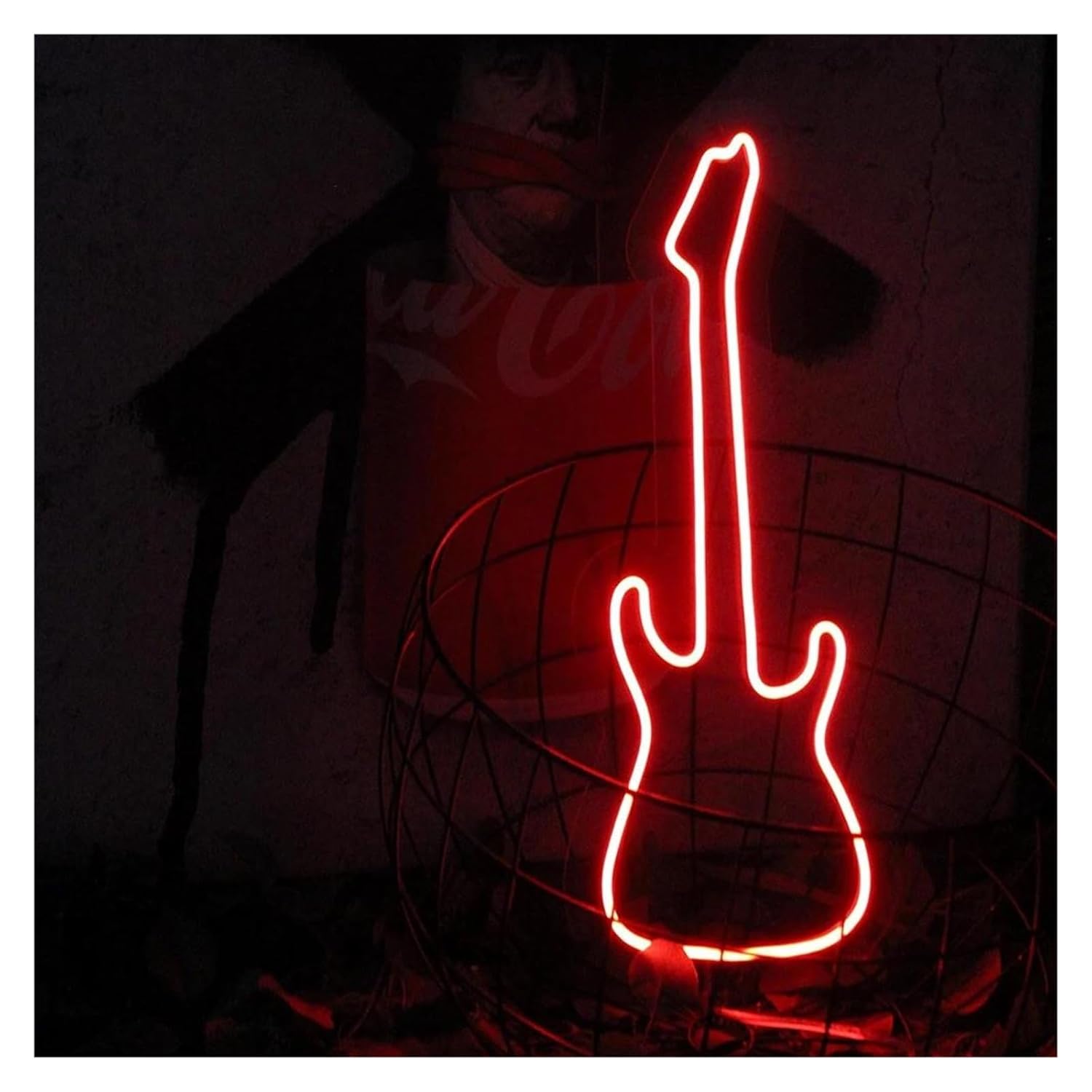 LIVE MUSICLEDネオンサイン ギター インテリア照明 ルームライト