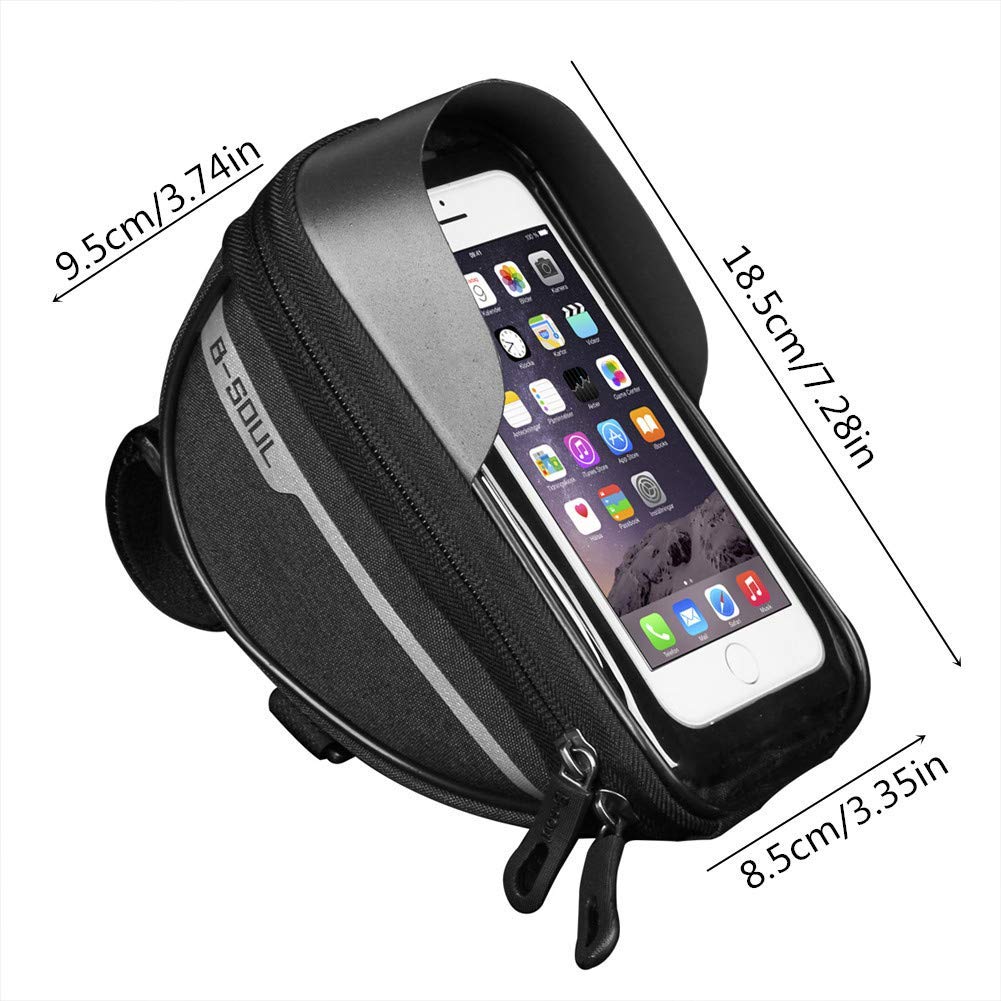 Bolsa de Manillar Bolsa de Cuadro de Bicicleta Impermeable Soporte de teléfono de Bicicleta Multifuncional con Pantalla táctil para Bicicleta de Carretera de montaña