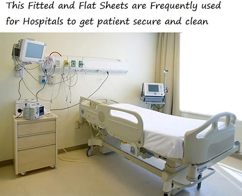 Miniatura 7 de Sábanas bajeras de hospital  Paquete de 3 sábanas bajeras con bolsillo profundo de 9 pulgadas  Sábanas de calidad premium, suaves y transpirables