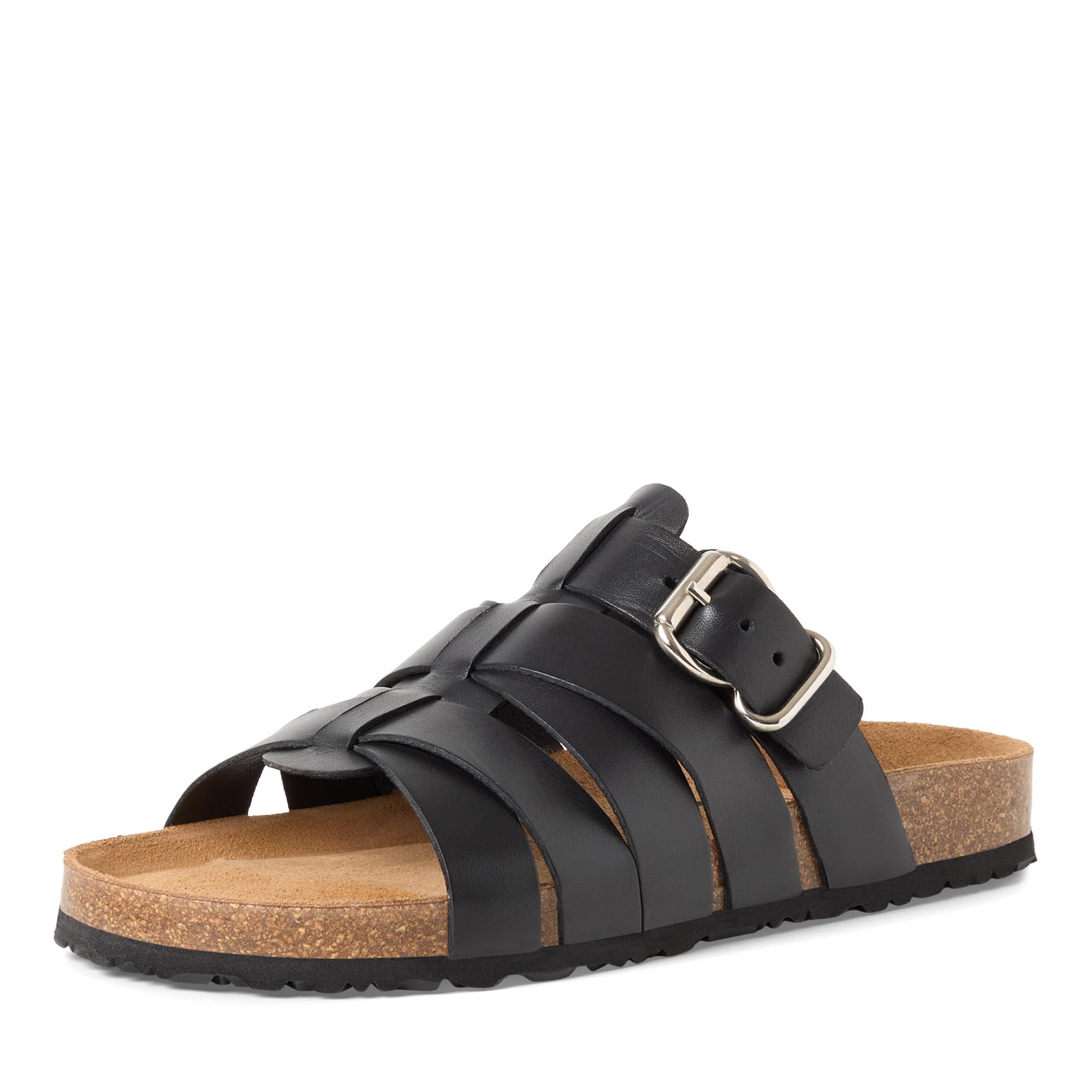 Tamaris Women's footbed mule leather flat black 6.5 UK