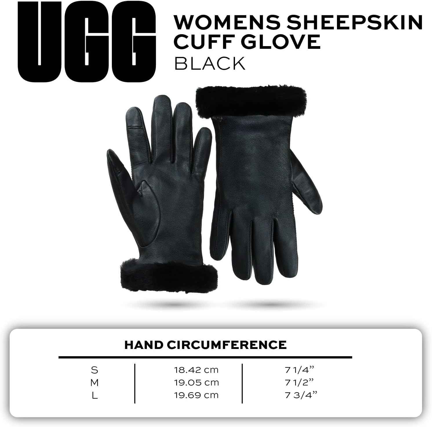 UGG Women’s Sheepskin Cuff Gloves with Touchscreen Fingertips, Genuine Leather Exterior, Fur Trim, and Logo Detail - Image 5