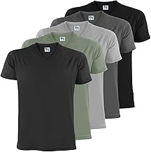 ALPIDEX T-Shirt T-shirts Men Pack of 5 V Neck Short Sleeve Shirt Cotton Shirt Men Casual Solid S M L XL XXL 3XL 4XL 5XL