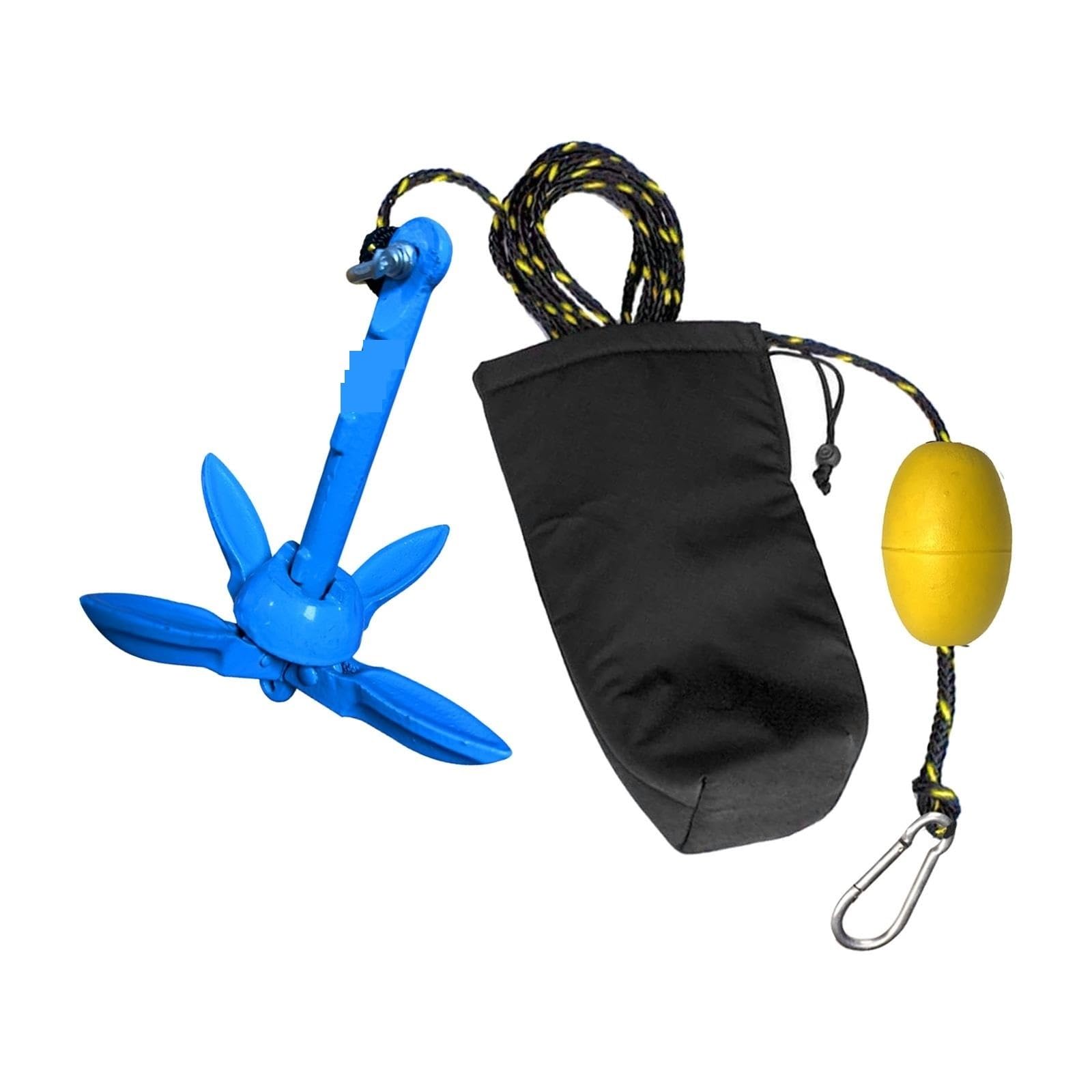 Festmacherleine, 4-Backen-Grapnel-, 0,3 lb/1,5 kg, tragbarer Klapp aus Aluminium for Angeln for Kanu-Schlauchboote, Marine-Seil mit Schwimmer
