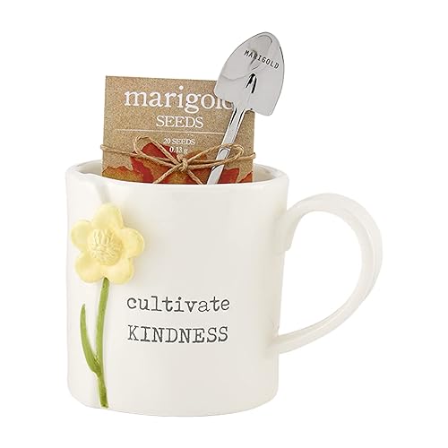 Mud Pie Taza con semillas de flores y juego de marcadores, Cultivate, taza de 12 oz